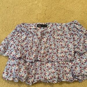 Zara Blue Floral Blouse